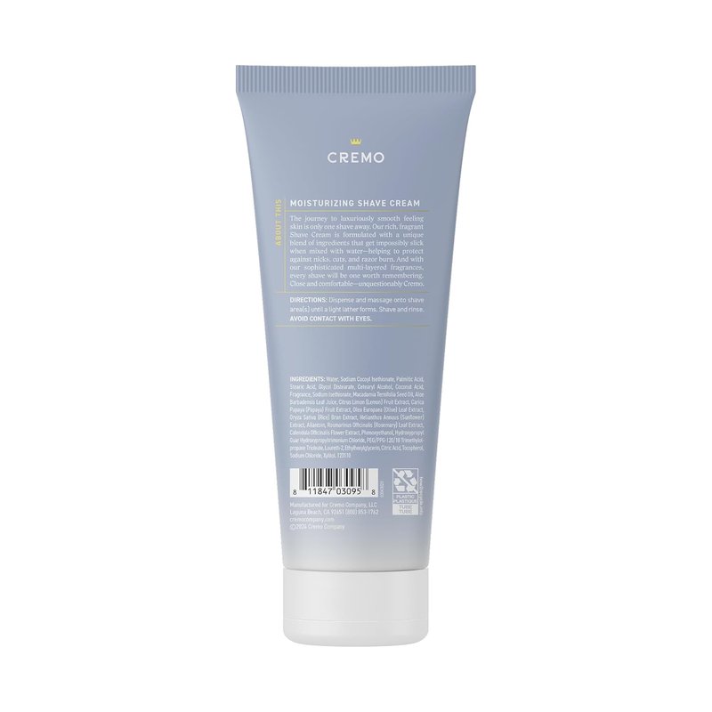 Cremo Women’s Shaving Cream Sensitive Skin, Moisturizing, Vanilla Orchid, Ultra-Slick Shave Cream for Women, Fights Nicks, Cuts and Razor Burn, 6 Fl Oz