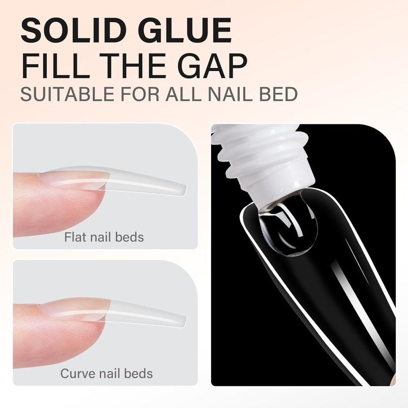 AILLSA Solid Gel Nail Glue - Strong Adhesive for Press-On Nails | Long-Lasting Formula, 15g / 0.5fl.oz