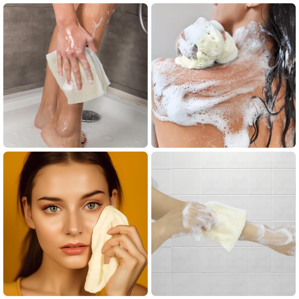3 Pack Wash Cloths,Exfoliating Body Scrubber,Body Scrubber Exfoliator,Exfoliating Washcloth,Face Cloths for Washing Face,Loofah Exfoliating Body Scrubber,Wash Rags for Body,Exfoliating Towel