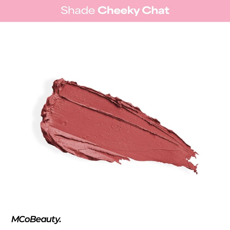 MCoBeauty Creme Matte Luxe Lipstick - Cheeky Chat - Nude Pink Long Wearing Hydrating Lip Color - Velvety Soft & Creamy Nourishing Bullet Lipstick for Smooth Shaped Lips - Vegan & Cruelty Free