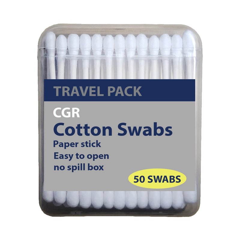 CGR Organic Cotton Swabs - 100% Cotton Double-Tipped, Compostable Travel Pack | 400 Swabs Total
