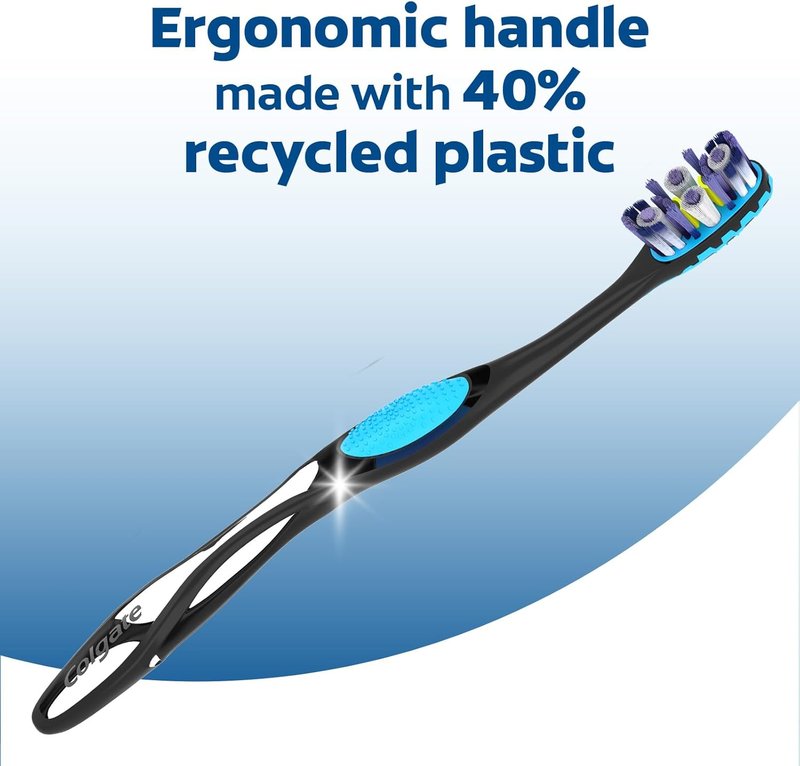 Colgate 360 Advanced Clean Soft Toothbrush Pack - 6 Soft Bristles with Cheek & Tongue Cleaner