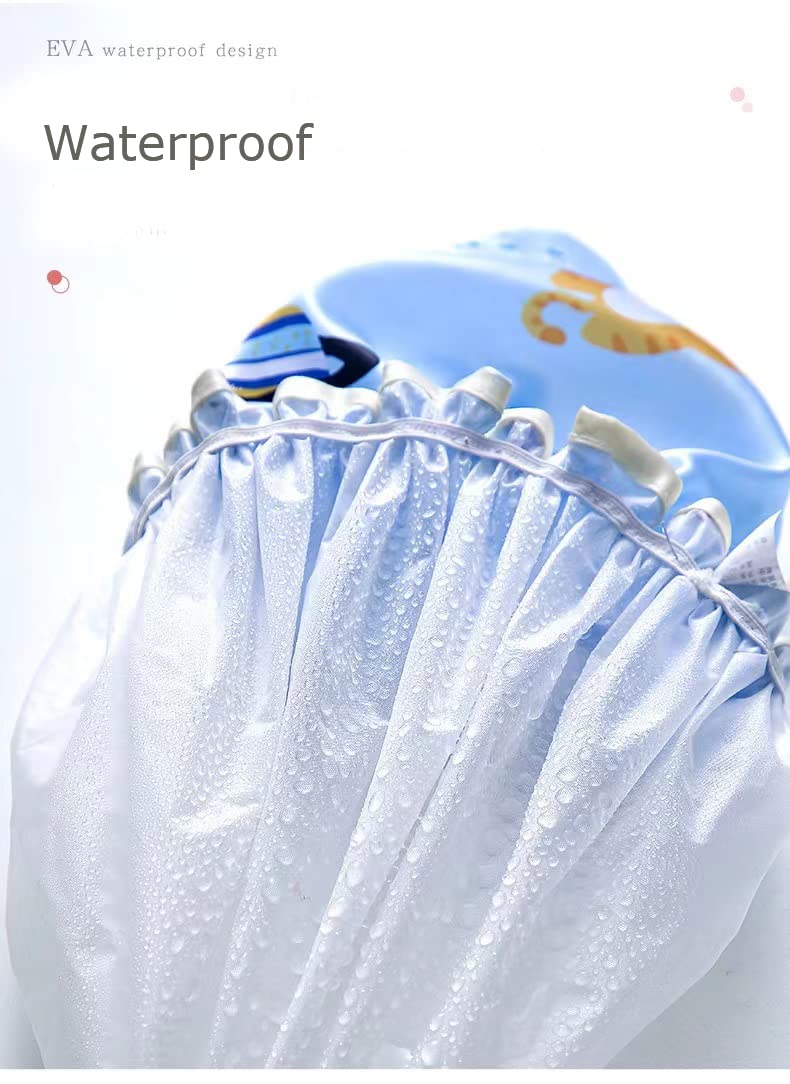 Bath Reusable Shower Caps Designed for Baby, Kids, Children,Long/Thick Hair, Cute, Waterproof, Cartoon Animal, Double Layer Bathing Hat for Boys, Girls, Women(Pink Mouse, Gray Mouse, Green Smile Frog)
