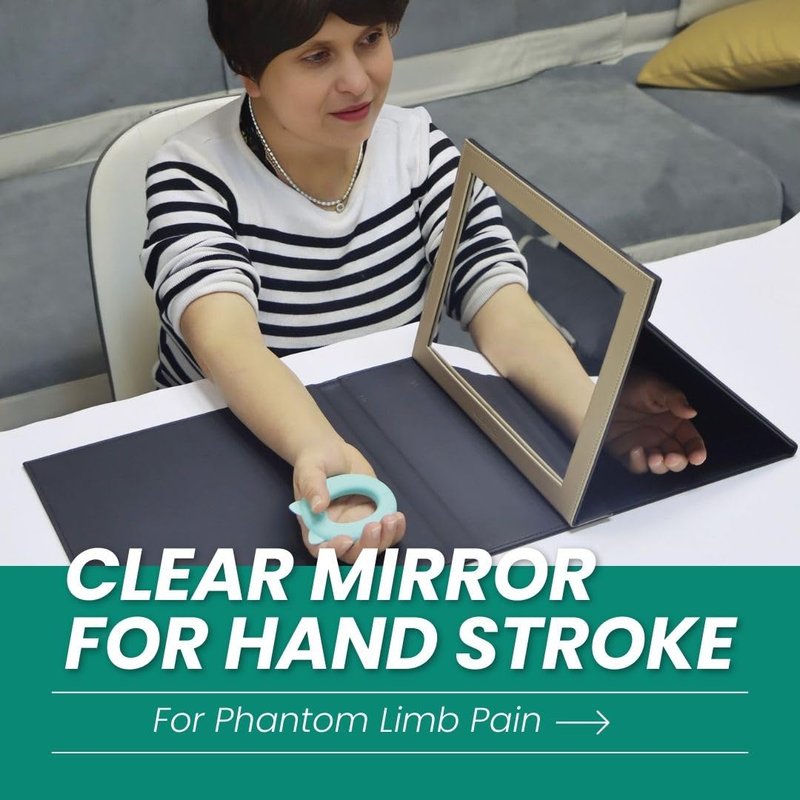 QEAHZ Mirror Therapy for Hand Stroke Recovery - Foldable & Adjustable, for Phantom Limb Pain