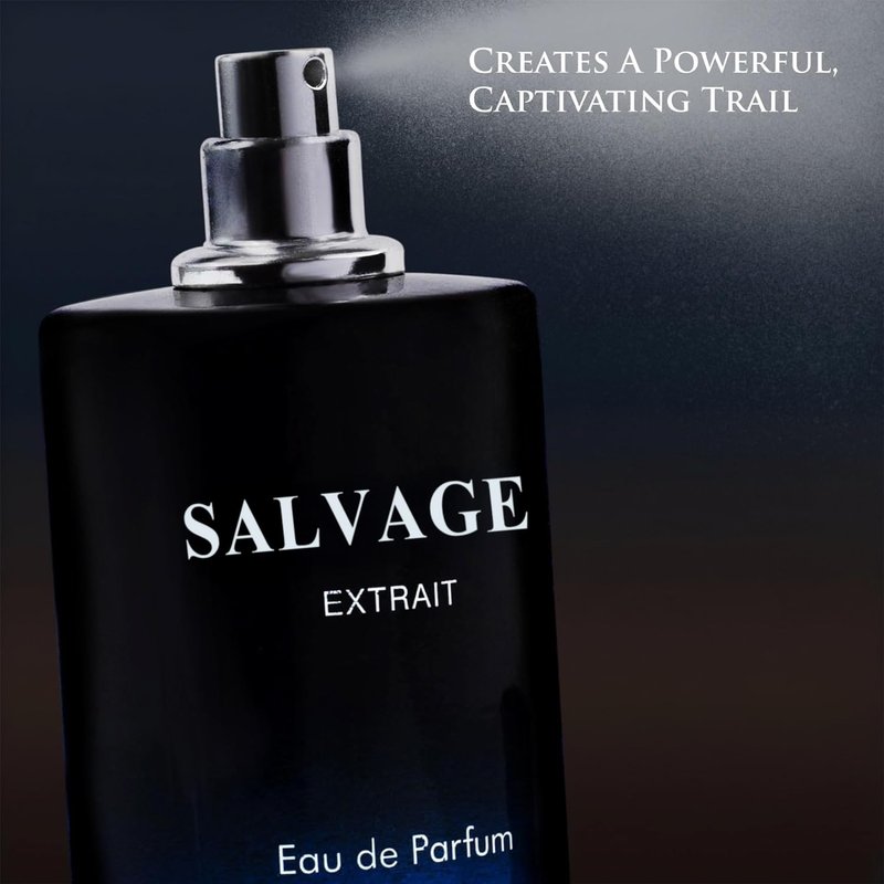 Salvage Extrait Eau De Parfum for Men Top Notes of Grapefruit & Heady Spices Base Notes of Lavender Essence & Rich Wood Cologne for Everyday Wear, Work Days, Romantic Date Elegant 100ml Bottle