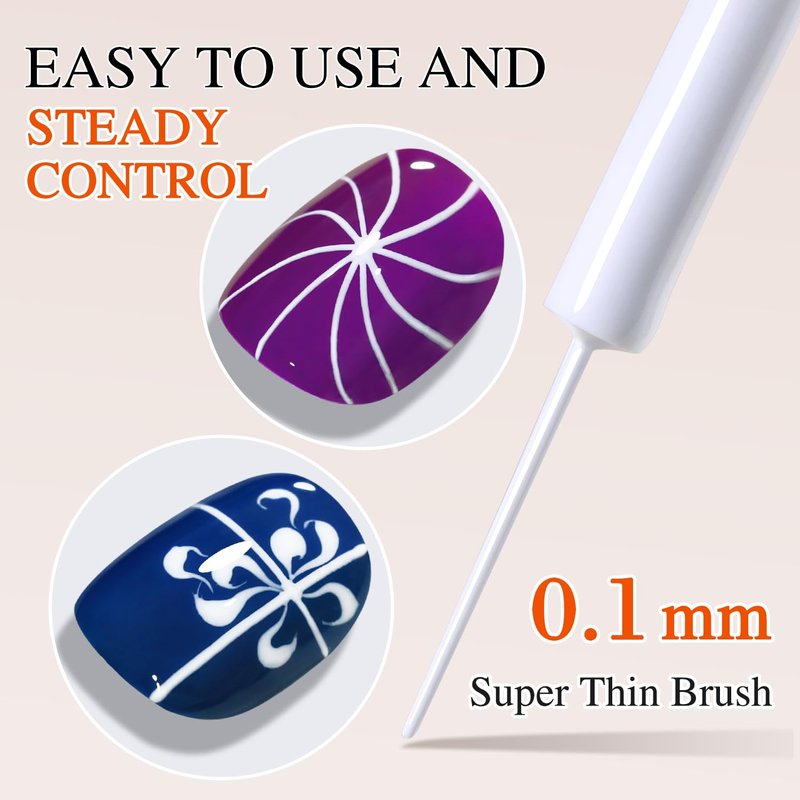 Metallic Gel Liner Nail Art - 15ml Bronze Chrome 3D Effect Polish | White Liner Art (L1006)