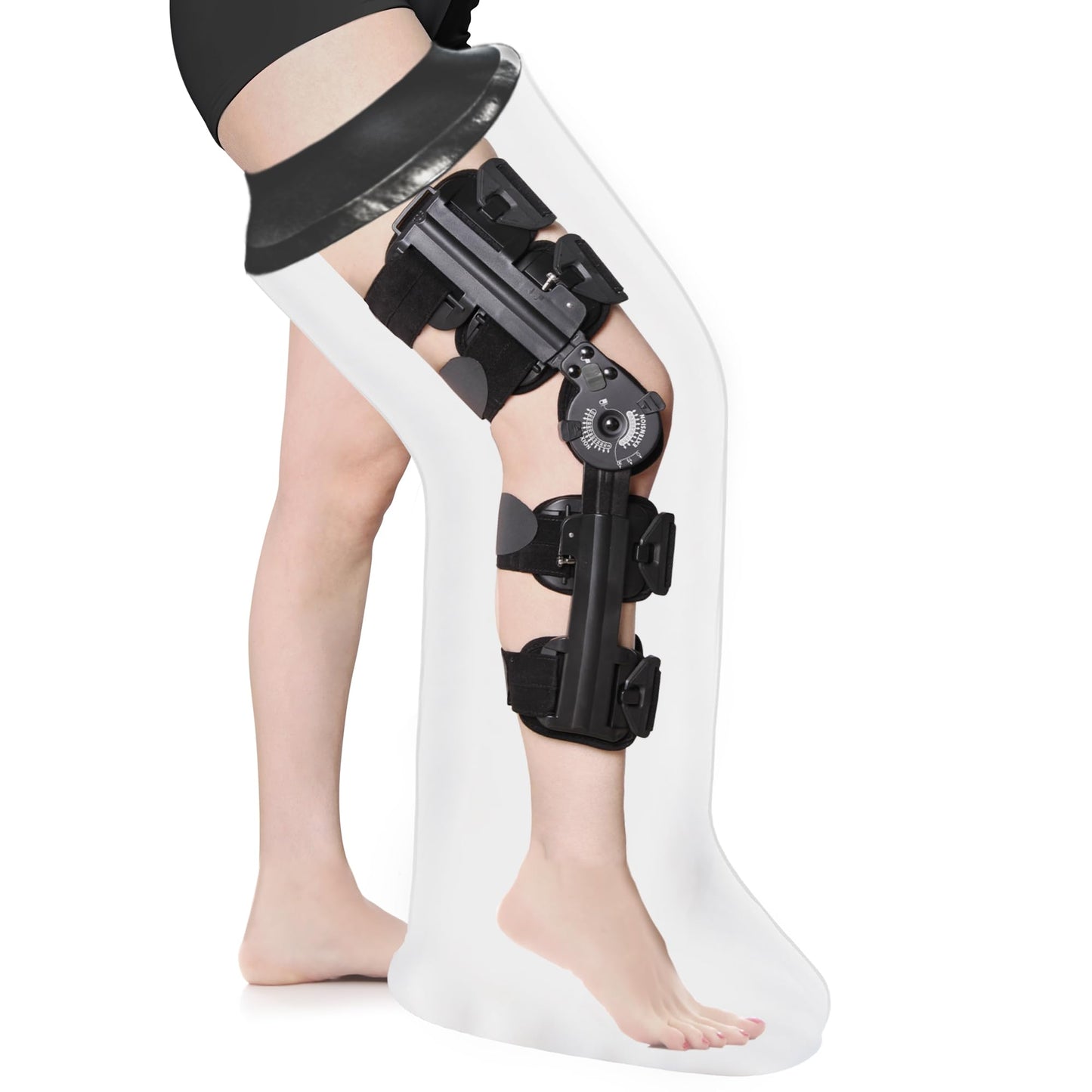 Adult leg cast protector for shower, KT1190 Waterproof Shower Bandage and Cast Cover Full Leg Shower Protector Watertight Protection to Broken Leg, Knee, Foot, Ankle Wound, Burns Reusable