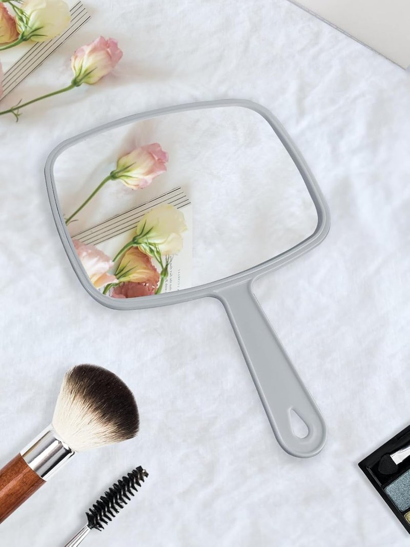 Gladmart Handheld Salon Mirror - Square Design with Handle | 7.4 x 10.3 Inches, Black & White - 2 Pack