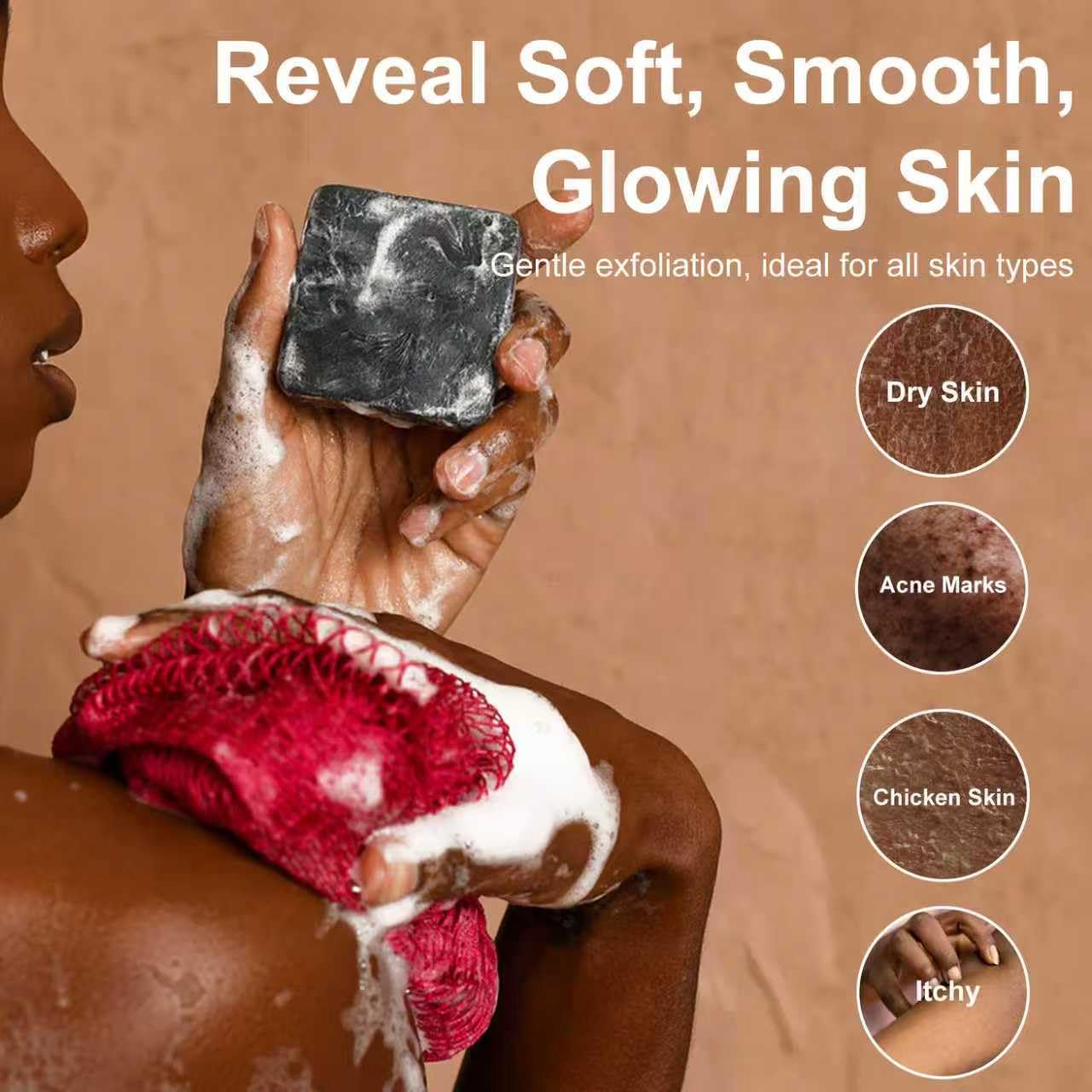 THURLADY African Exfoliating Net Sponge, 2 Pack Exfoliating Body Back Scrubber Bath Sponge for Shower, Exfoliating Washcloth Loofah Towel, Full-Body Gentle Cleansing & Daily Exfoliation, Pink Green