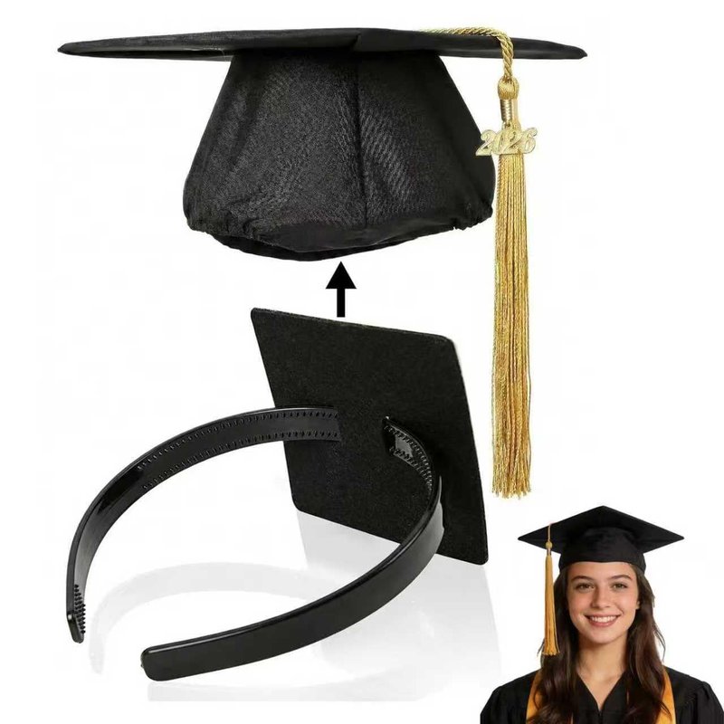 FLCCTMZ Graduation Cap Headband Insert, Firm Anti-fall HairBand for Graduation Hat Headband Grad hat Holder decorations Accessory for Graduates, Students, Women (Grad Cap Not Included)
