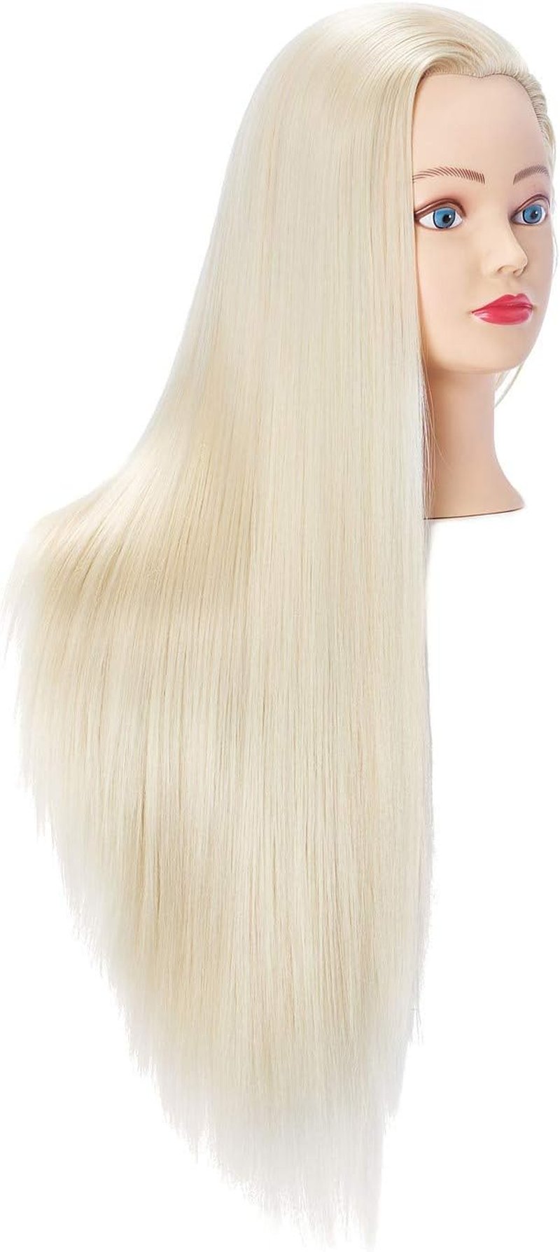 Hairingrid 26"-28" Mannequin Head - Hair Styling Training Head with Synthetic Fiber Hair & Free Clamp Holder | Blonde