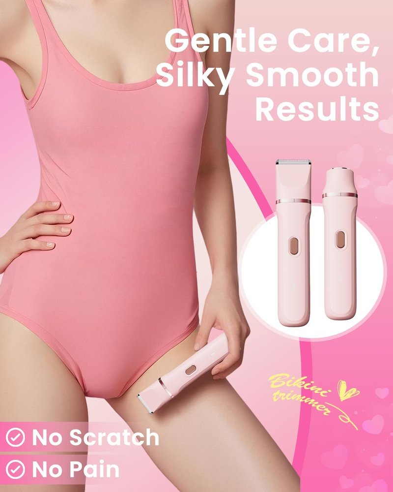 Dovety Bikini Trimmer for Women - 3-in-1 Painless Electric Razor | Waterproof, Rechargeable, USB Charging