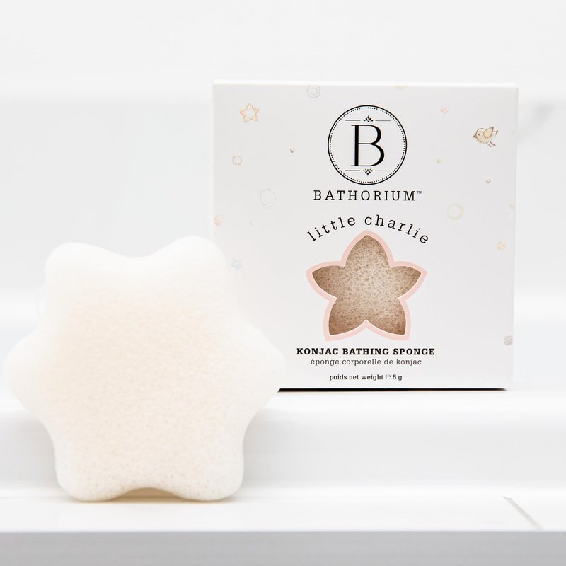 Bathorium Little Charlie Konjac Body Sponge, Gentle & Cleansing Sponge for Babies, Sensitive Skin, 100% Pure Konjac, Ideal for Daily Use, 1 Each