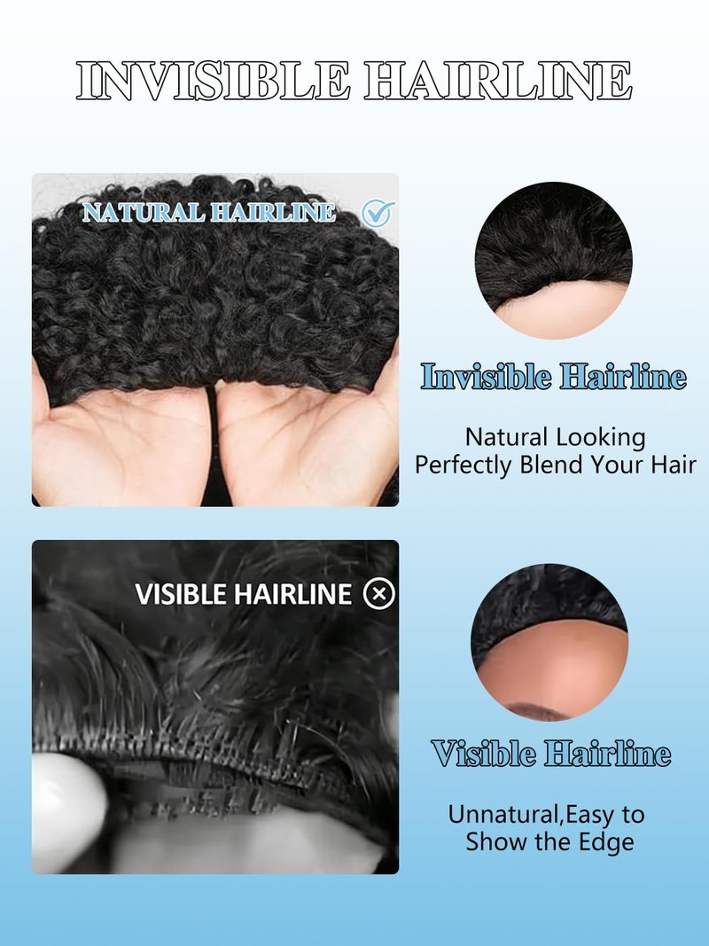 Skiennix 26 Inch Burmese Curly Half Wig - Glueless Wear & Go Design for Black Women, 180% Density