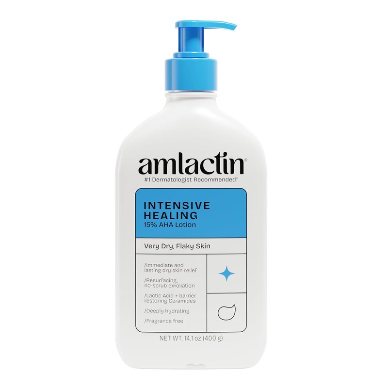 AmLactin Intensive Healing Body Lotion - 15% Lactic Acid AHA Moisturizer for Extremely Dry Skin | 14.1 oz