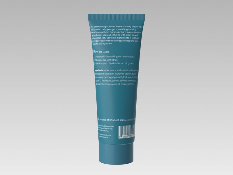 MDacne Shaving Cream for Acne-Prone Skin - Soothing, Oil-Free, Eliminates Razor Burn, Cuts & Infections - Reduce Skin Irritation & Prevent Shave Bumps - Vegan, Paraben-Free & Cruelty-Free