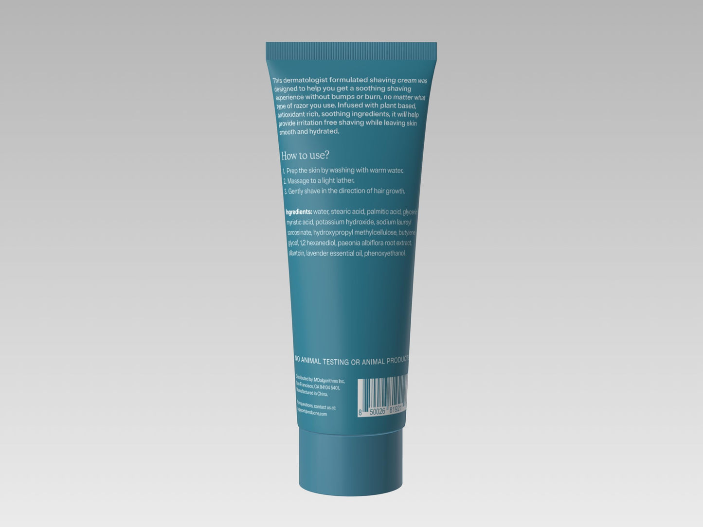 MDacne Shaving Cream for Acne-Prone Skin, 3-Pack, Oil-Free, Eliminates Razor Burn, Cuts & Infections - Reduce Skin Irritation & Prevent Shave Bumps & Nicks - Vegan, Paraben & Cruelty Free
