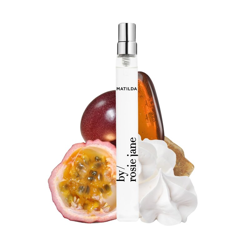 By Rosie Jane Travel Perfume (Matilda) - Clean, Non-Toxic Perfumes for Women - Long-Lasting, Everyday Body Spray & Hair Perfume - Notes of Passionfruit, Sweet Meringue & Golden Musk - Vegan (10 ml)