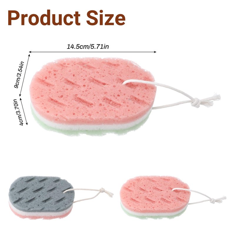 DOPENSPI 2 Pcs Soft Large Bath Sponges, 3 Layer Exfoliating Body Loofah Sponge for Shower Sponge for Women Men Bath Accessories