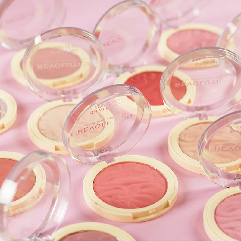 Revolution, Blusher Reloaded, Pressed Powder Face Blusher, Highly Pigmented & Long Lasting Formula, Rose Kiss, 0.26 oz