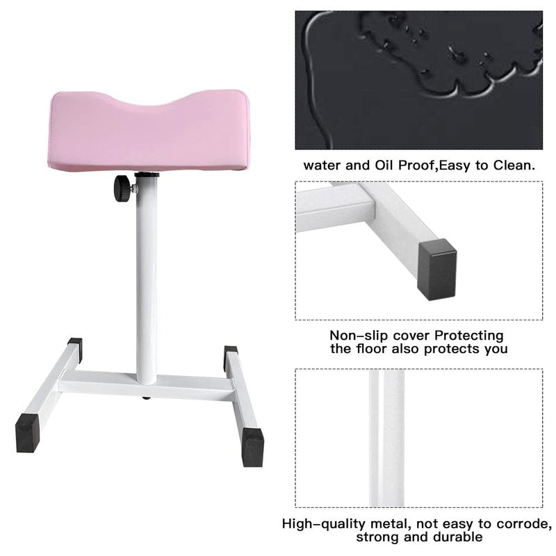 Adjustable Height Pedicure Stool - CHAOEEMY Foot Rest for Home Salon | Pink