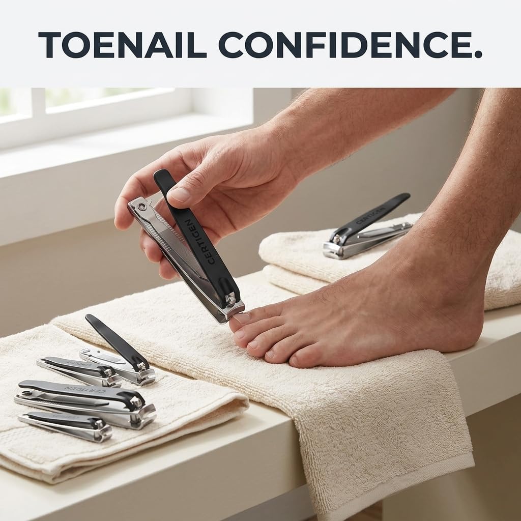 Skiennix Nail Clippers Set - 6-Piece Kit for Men and Women | Toenail & Fingernail Clippers