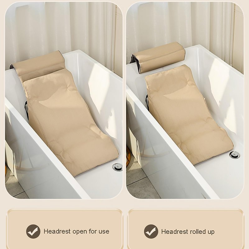 Onwowsun Ergonomic Luxury Bathtub Pillow, Bathtub Pillow Machine Headrest for Soaking & Straight Back Tubs - Bath Accessories