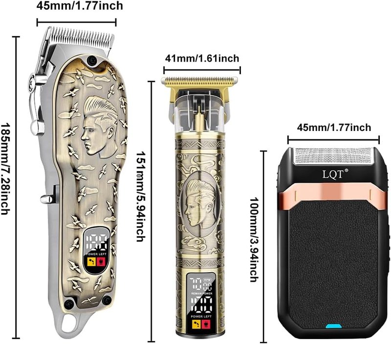 LQT Hair Clippers - Professional Cordless Clippers with LED Display & Rechargeable Beard Trimmer | Hair Cutting Kit