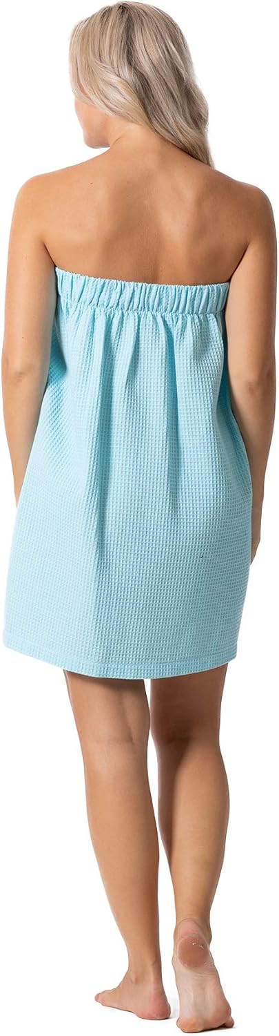 Turkish Linen Waffle Spa Body Wrap - Adjustable Closure for Women | Luxurious Comfort
