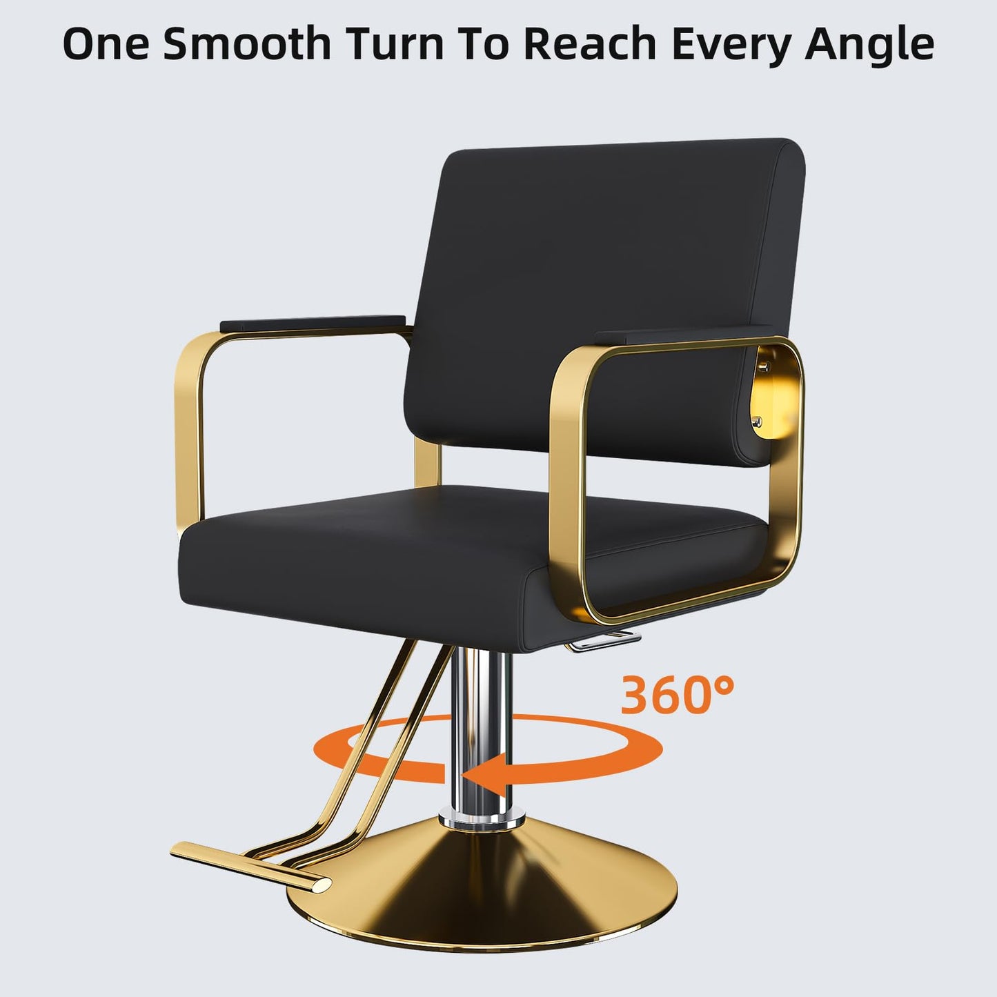 Zevemomo Barber Salon Chair for Hair Stylist, Heavy Duty Hydraulic Pump with 360° Swivel, Adjustable Height Spa Beauty Equipment for Barbershop, Home 330LBS Capacity, Black
