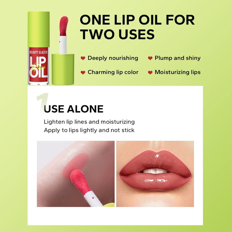 MYUANGO Lip Oil Moisturizing, Hydrating Lip Care Lip Tint, Shiny Lip Glow Vegan Plumping Lip Gloss for Dry Lips (101, STANDARD SIZE)