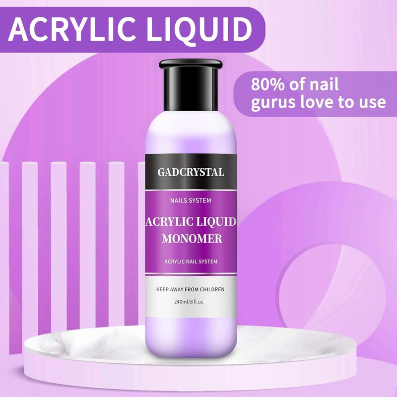 Acrylic Liquid Monomer 120ml/4.2fl.oz,Nail Liquid Monomer,Liquid Monomer for Acrylic Nails,Acrylic Liquid for Acrylic Powder Nails Extension Acrylic Nail Kit (1, 1SET)