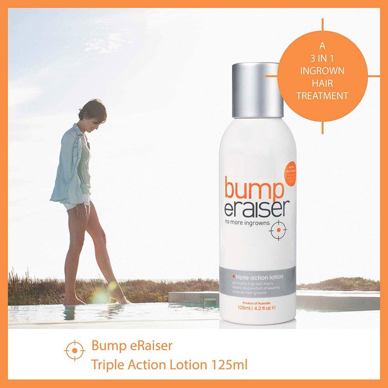 Bump eRaiser Triple Action Lotion 4.2 fl oz — Daily Ingrown Hair & Razor Bump Lotion for Bikini Line, Legs, Beard & Underarms | 3-in-1 Pre & Post Shave | Alcohol Free | Vegan | Made in Australia