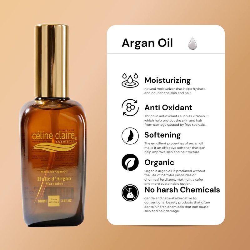 Celine Claire Moroccan Argan Oil - Nourishing Hair & Skin Treatment | 100ml