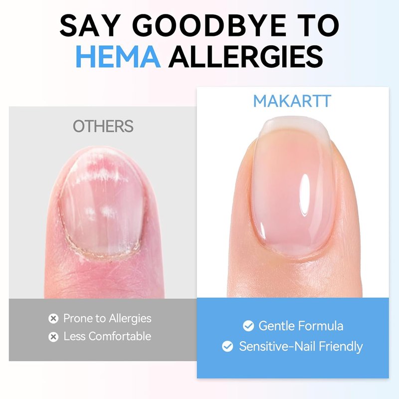 Makartt Gel Top Coat - Hema-Free No Wipe Clear Nail Polish | 15ml Long-Lasting High Gloss Finish for DIY Home Manicure
