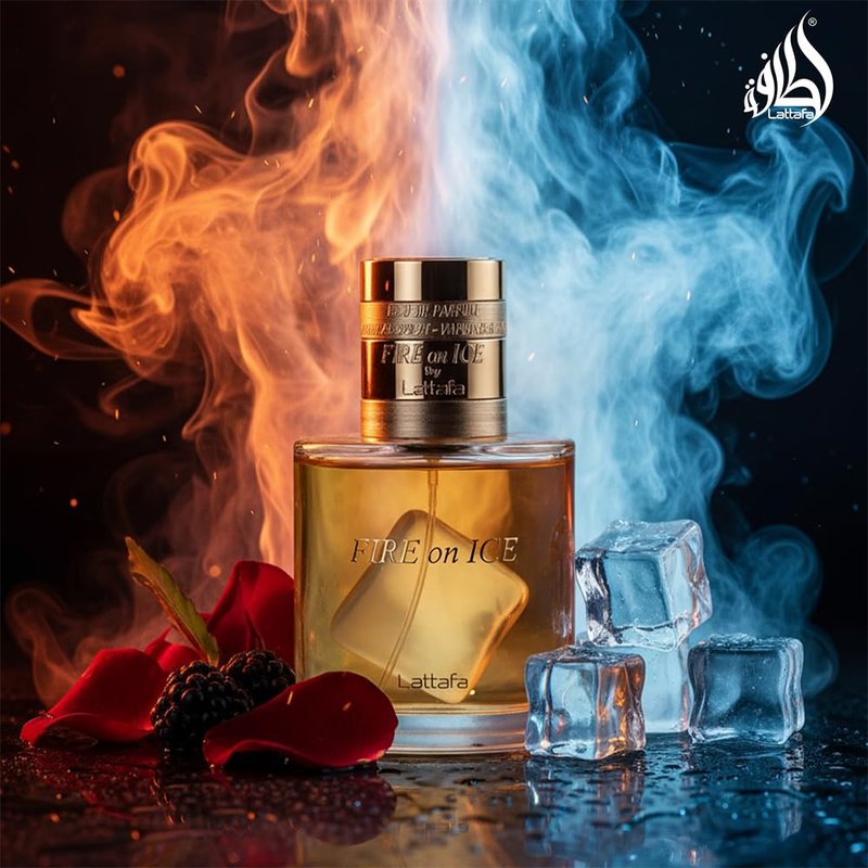 Lattafa Fire On Ice – Fruity, Spicy, Woody, Ambery – Eau de Parfum Spray Long-Lasting Fragrance for Unisex, 3.71 Ounce / 110 ml