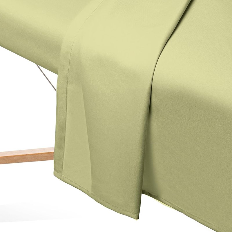 Microfiber Massage Table Sheet Set - Premium Facial Bed Cover with Flat & Fitted Sheets | Sage Green