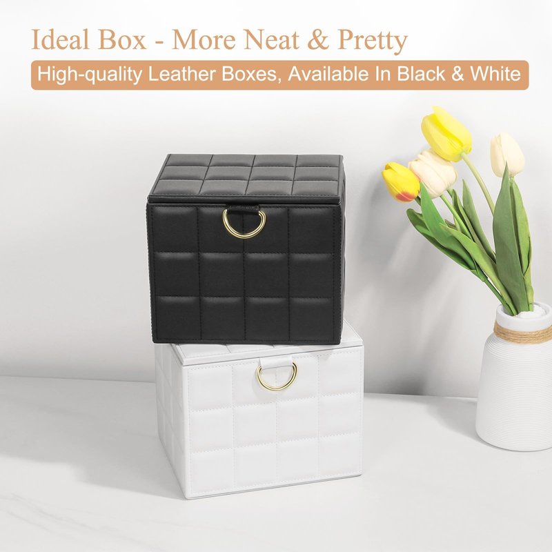 Disposable Face Towel Holder Box, White PU Leather Container for XL Clean Skin Club Face Towels, Reusable Organizer for Clean Skin Towel Makeup Wipe Holder Counter Bathroom Organizers and Storage