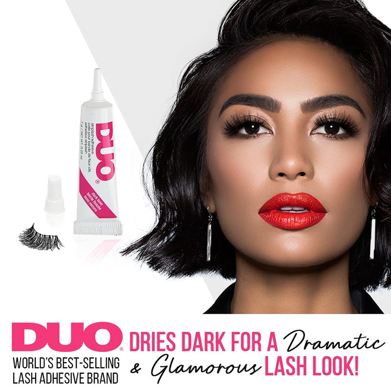 DUO Eyelash Glue - Waterproof Dark Tone Adhesive for Strip Lashes | Long-Lasting, 0.25 oz, 2 Pack