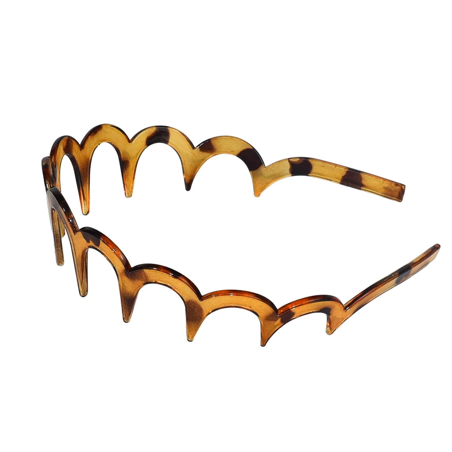TOSEFES 2026 Zigzag Headbands for Women, 2-Pack U-Shaped Hair Comb Headbands, Non-Slip Slick-Back Hair Accessories, Black & Tortoise Recycled Plastic, Teeth Hairband for Everyday Styling & Workout