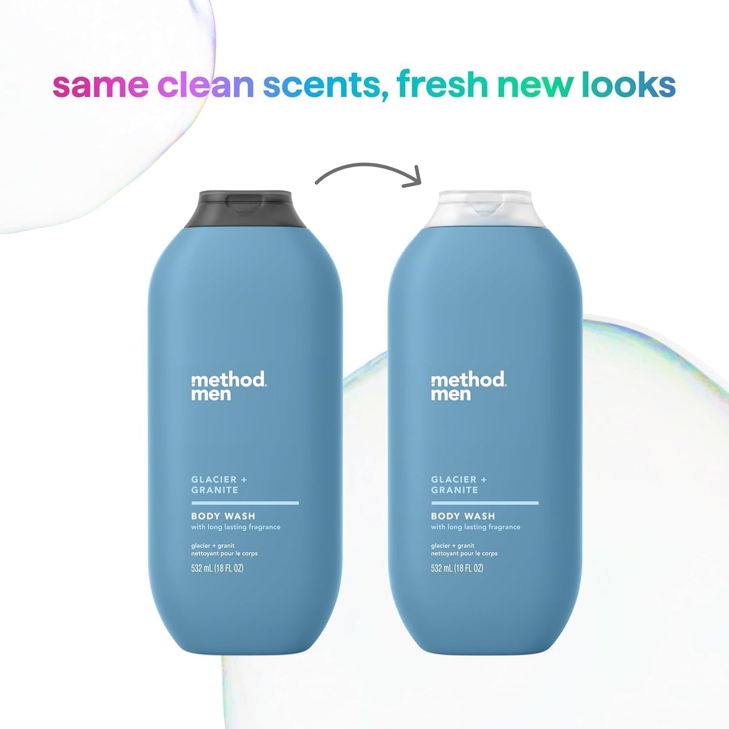 Method Men Body Wash, Glacier and Granite, Paraben and Phthalate Free, Quick-Lathering Cleansers, Cruelty Free, 18 oz (Pack of 1)