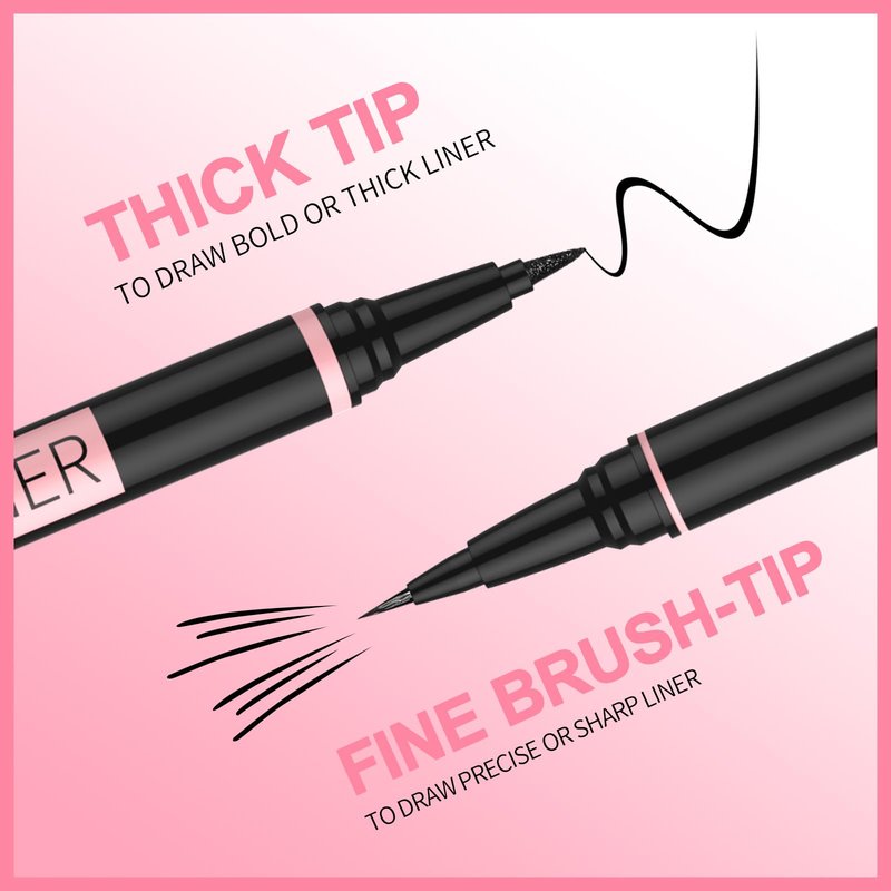 iMethod Liquid Eyeliner - Waterproof Eyeliner 2-in-1 Dual-Ended Eye Liner with Precise Brush-Tip and Thick Tip, Black Liquid Liner Pen, Matte Finish, Long Lasting, Smudge-proof, Transfer-proof, Brown