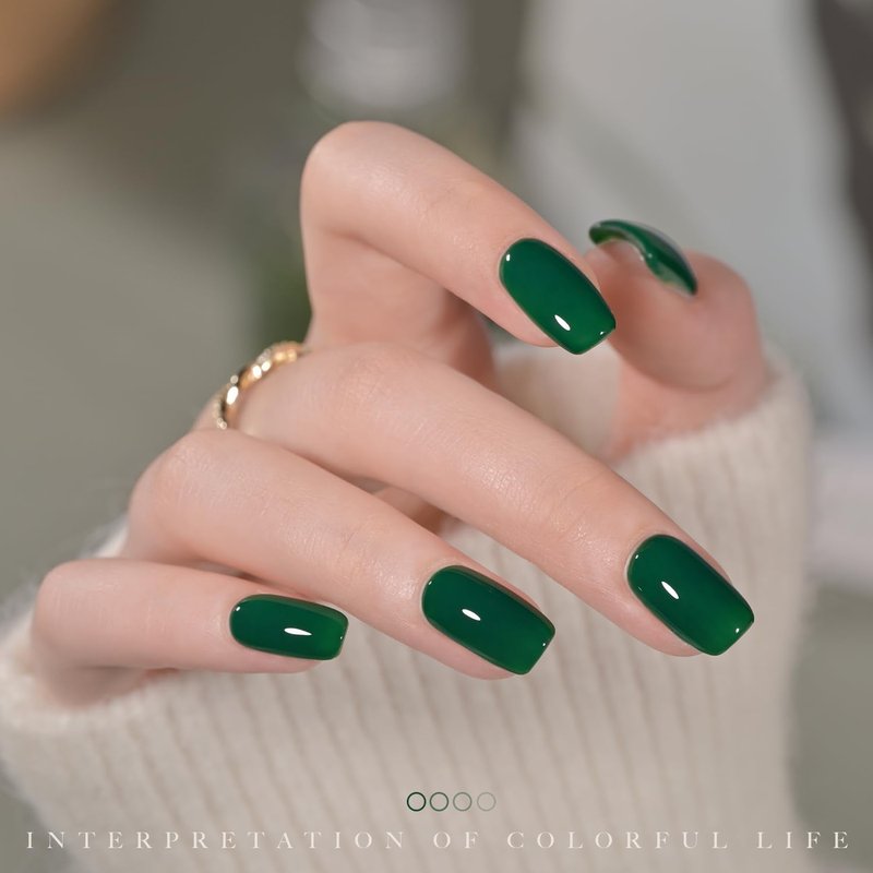 GAOY Green Gel Nail Polish - 16ml Soak Off Formula | UV Light Cure for DIY Nail Art - 2477 Emerald Green