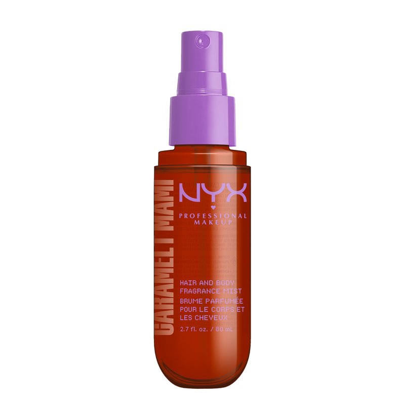NYX PROFESSIONAL MAKEUP Fat Oil Fragrance Mist Perfume in Caramelt Mami, Caramel Scented Long Lasting Hair & Body Spray With Brown Sugar & Pistachio Notes, Vegan & Cruelty-Free, 2.7 fl oz