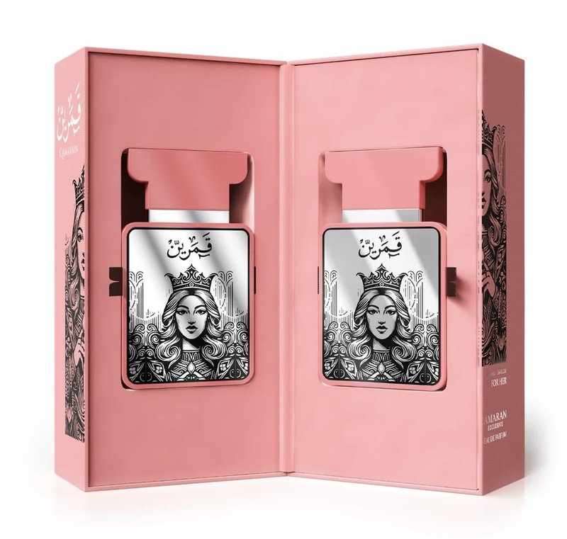 Qamarain for Her eau de parfum 3.4 oz by Amaran – luxury women’s fragrance made in Dubai – notes of mango, orange blossom, coconut, vanilla and amber – long-lasting elegant perfume