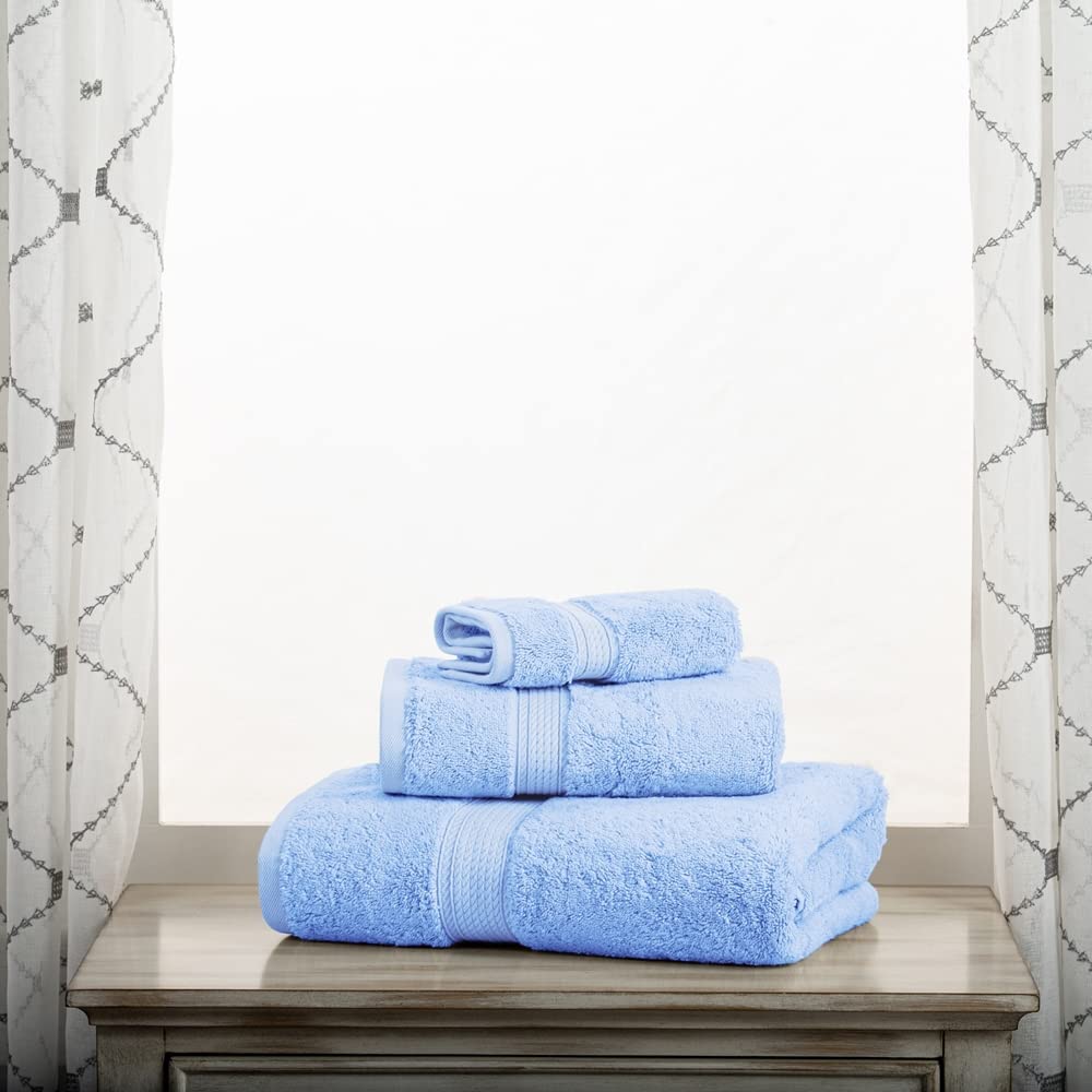SUPERIOR Egyptian Cotton Ultra Plush & Absorbent, 3 Piece Set, Light Blue