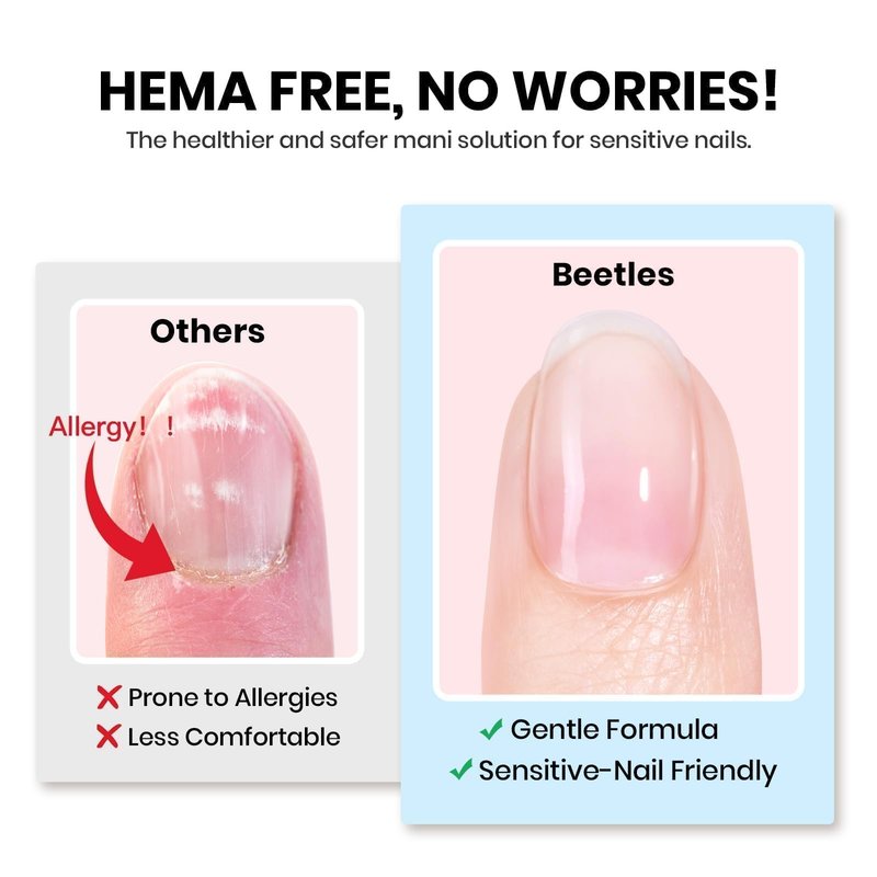 Beetles 15ml HEMA-Free Nail Glue Gel - TPO Free Super Strong Extension Glue for Nail Tips Clear Acrylic Nails, Clear Press On Nails, Gentle, Large Capacity, Salon Art DIY Home Need U V Light Cured
