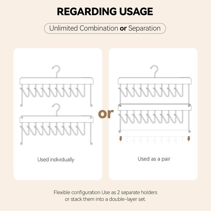 2 Pack Hair Extension Holder & Hanger – Braiding Rack Stackable Hair Extension Storage Rack for Styling, Rotatable Wig Organizer Stand for Wigs, Hairpieces, Clip/Tape Ins and Accessories