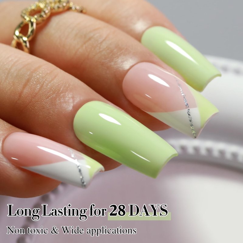 Gel Nail Polish - Double Rhythm 15ML Pure Sheer Soak Off for DIY Manicure | Green A1391