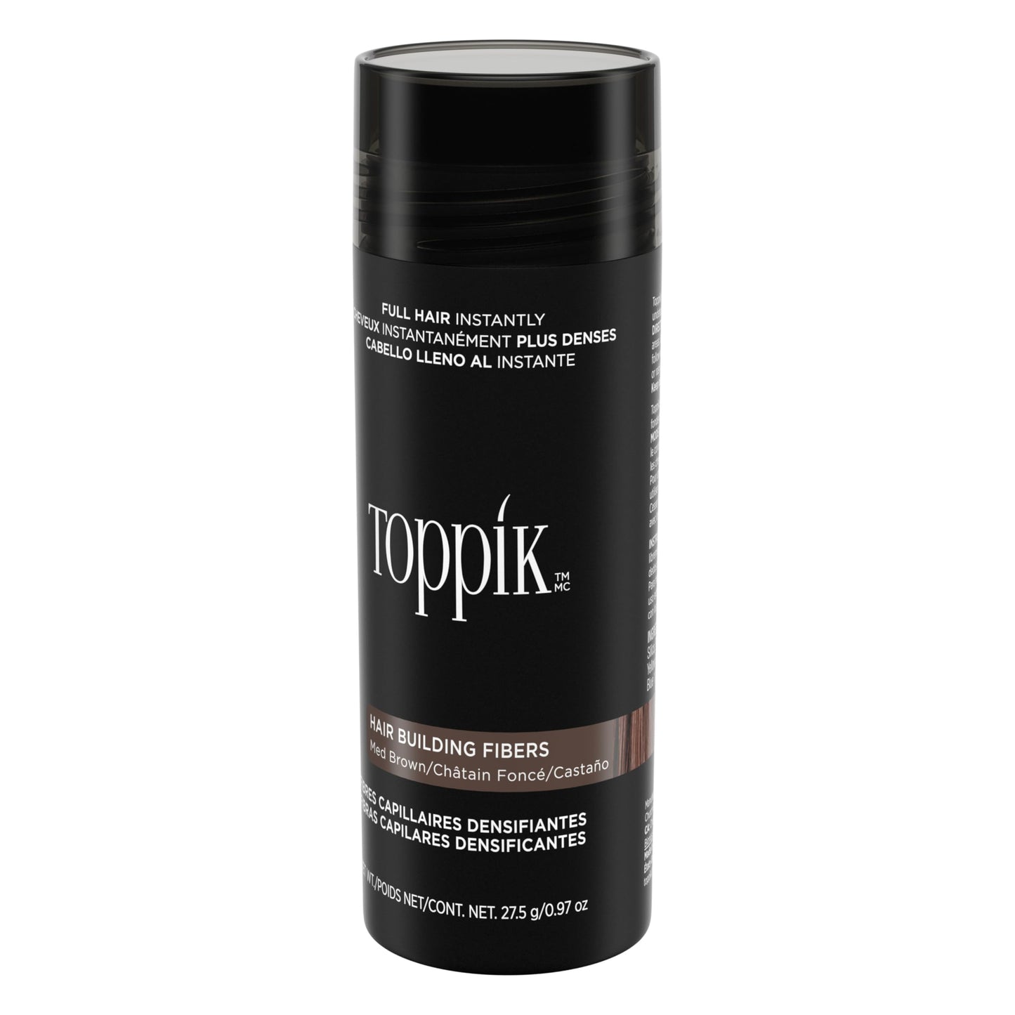 Toppik Hair Building Fibers, Medium Brown, 27.5g Fill In Fine or Thinning Hair, Instantly Thicker, Fuller Looking, 9 Shades for Men & Women, Keratin Protein Formula